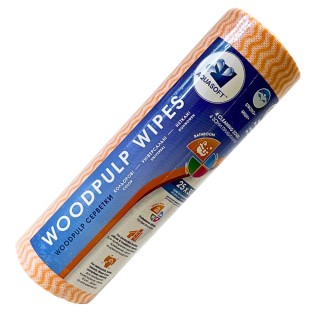 Серветки Aquasoft 25х30 (50 шт.) woodpulp сітка помаранчева хвиля рулон